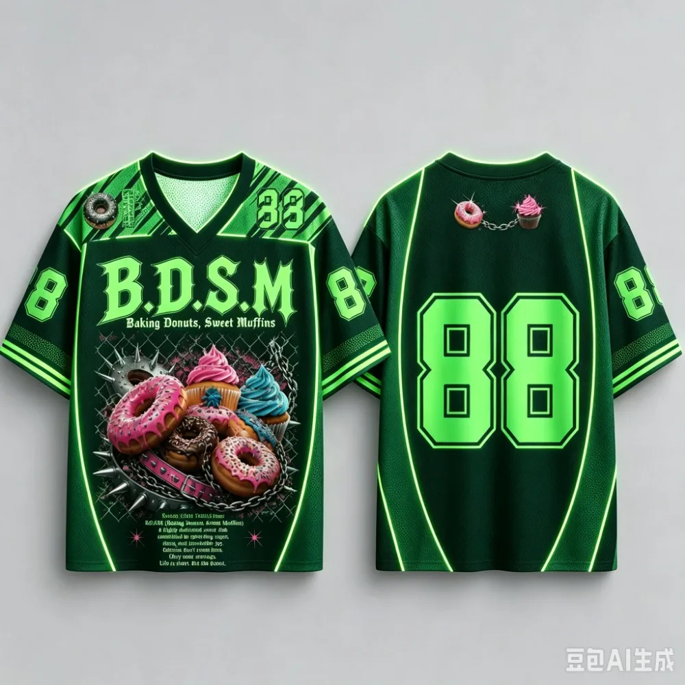 Donut Gothic Punk Style 3DPrint Quick-dry Breathable Sports MenWomen Vneck Loose Tshirt Fashionable Street Y2K Parental Clothing