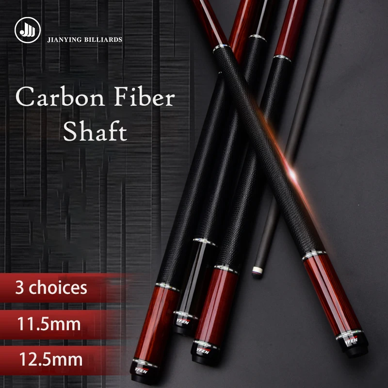 YFEN-Carbon Fiber Pool Cue Stick with Genuine Leather Grip, Professional Billiard Cue with Case and Extension, 11.5mm, 12.5mm