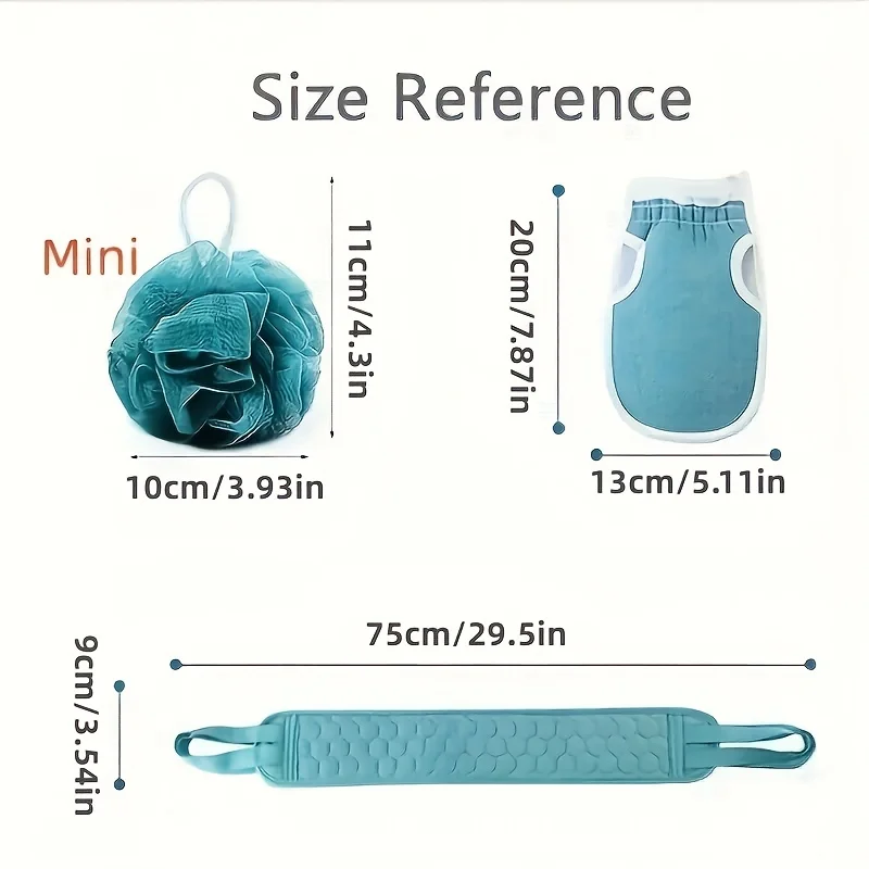 Picture 6: Premium Back Scrubber Body Towel Bath Cloth Deep Cleaning Reaching Straps Shower Rubbing Towel for Neck Shoulders