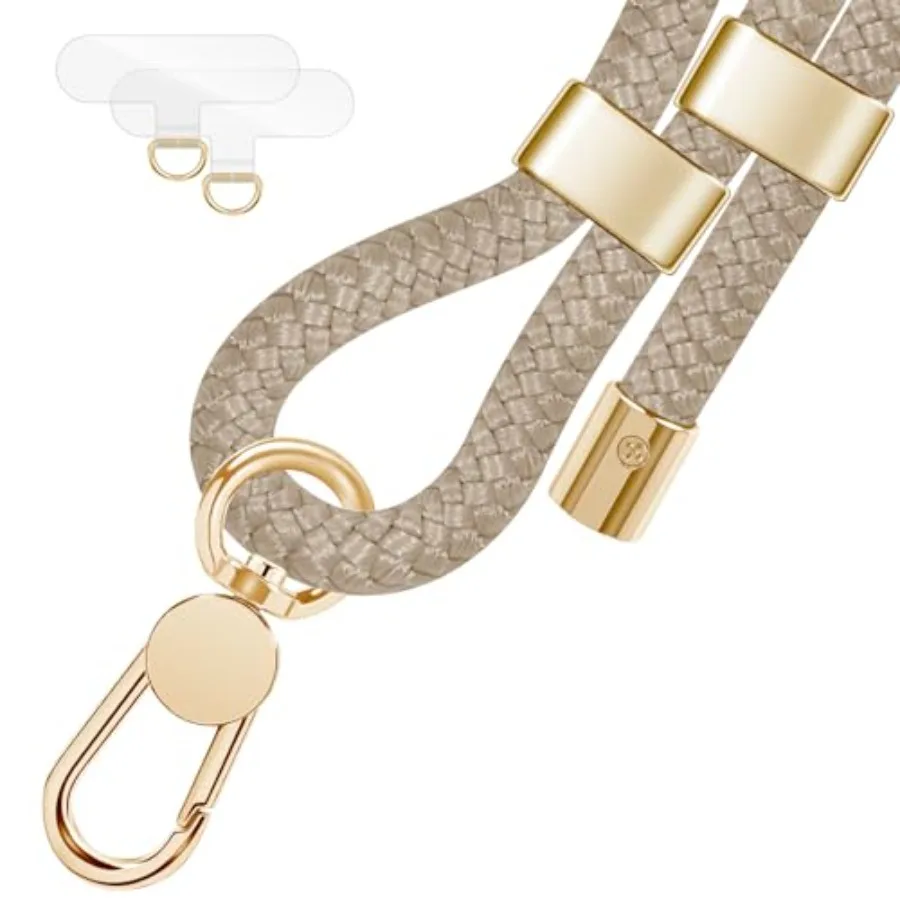 

Cell Phone Lanyard, Crossbody Lanyard and Wrist Strap Premium Metal Buckle Phone Charms with 2 X Strap Patch Compatible with Al