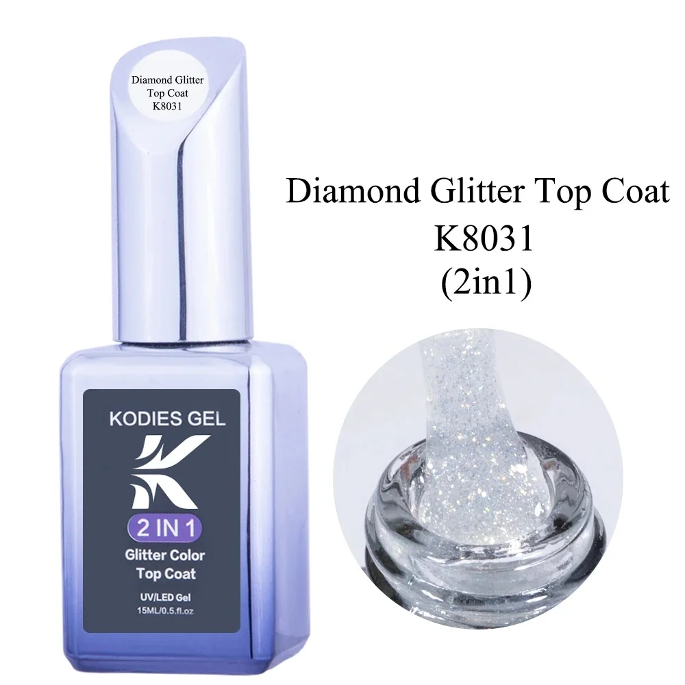 كوديس جل كروم بريق معطف فوقي هلام مسمار البولندية 2 في 1 أورورا الفضة لامع تألق هلام أعلى إنهاء الورنيش مانيكير رسومات أظافر