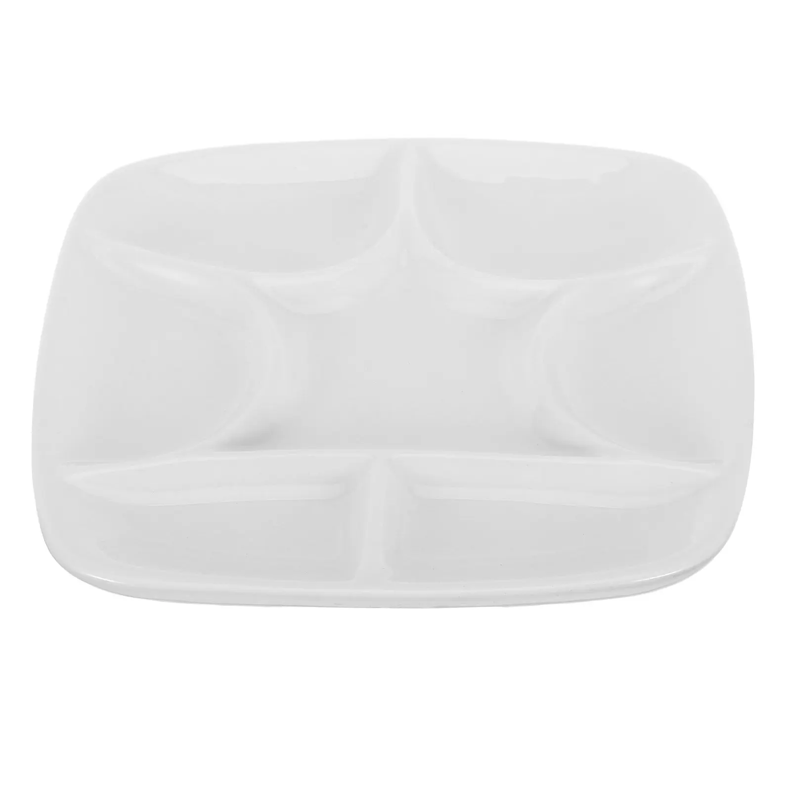 Porcelain Watercolor Palette 7-Well Square Ceramic Mixing Tray Paint Palette for Gouache Acrylic Oil Painting School Art