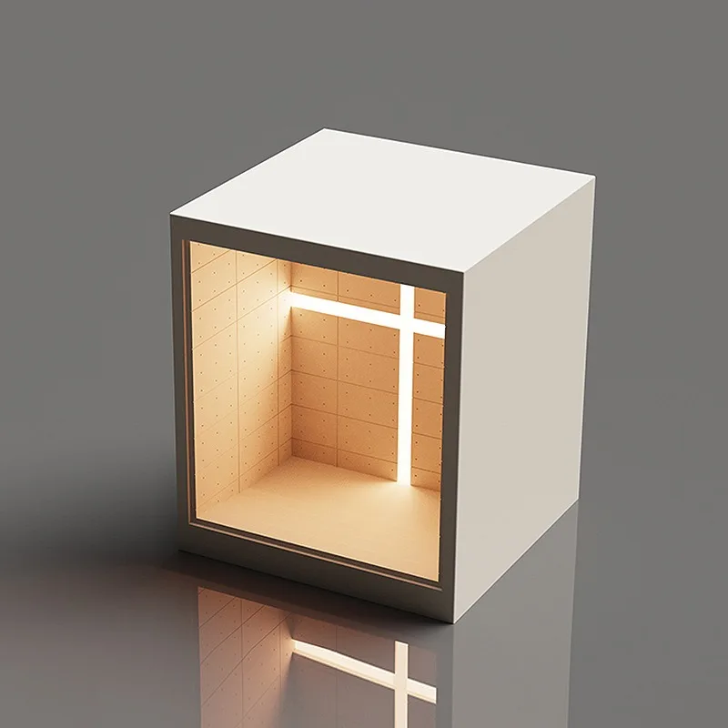 Veilleuse de construction, lampe de table ornée de ciment