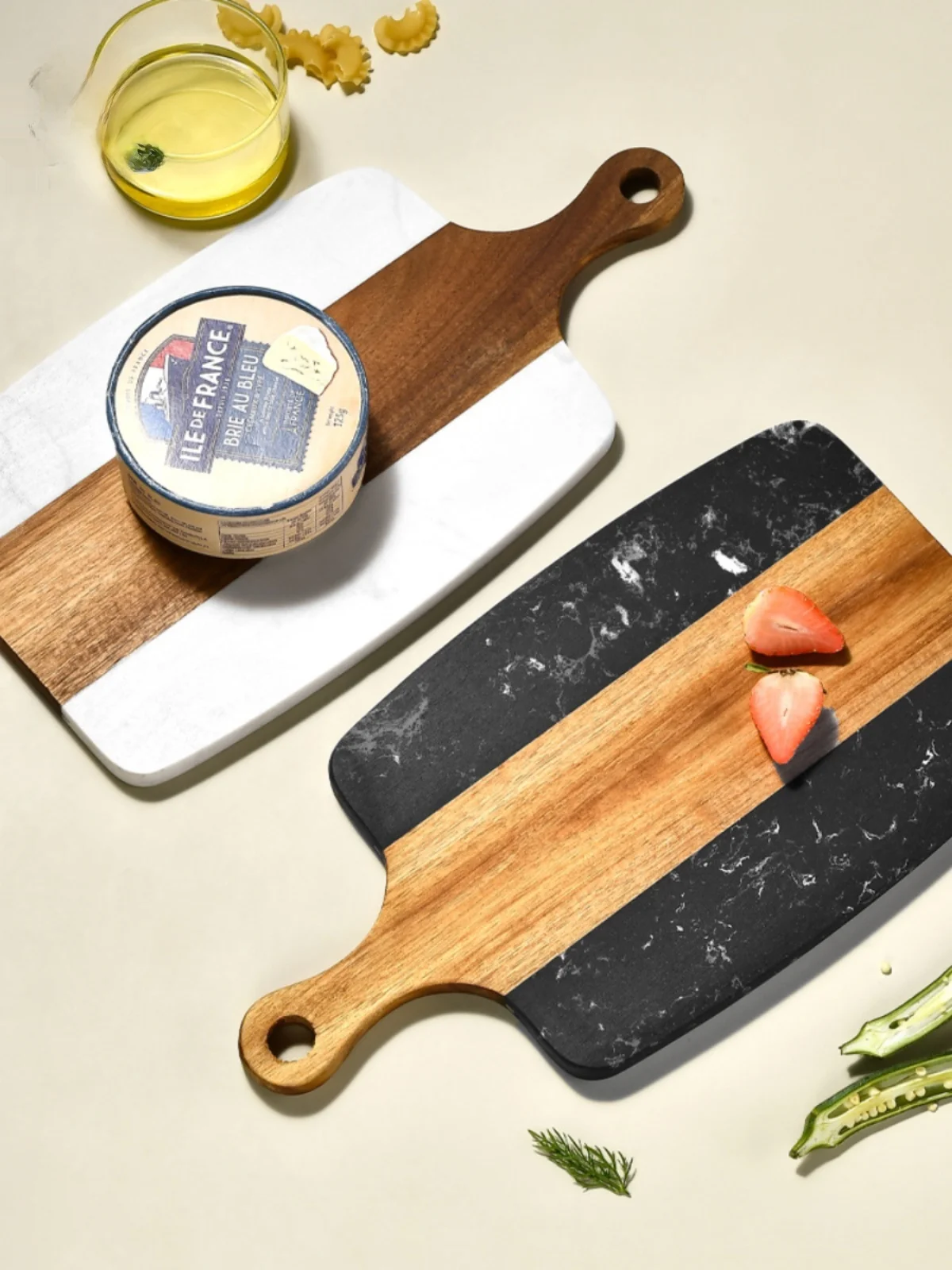 

Креативная разделочная доска из мрамора и дерева для кухни: для торта, пиццы, фруктов, завтраков и прикорма