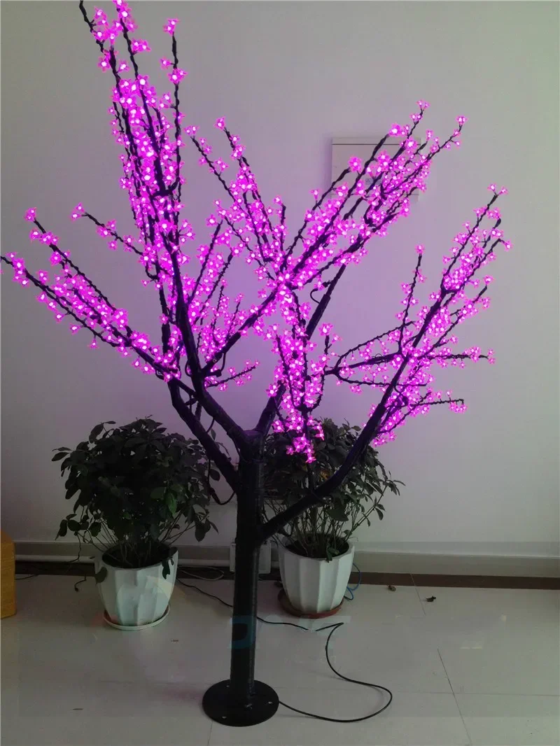 Árbol 2M Flor de cerezo Lámpara de árbol atmosférica LED Luz de árbol de Navidad Iluminación de paisaje impermeable