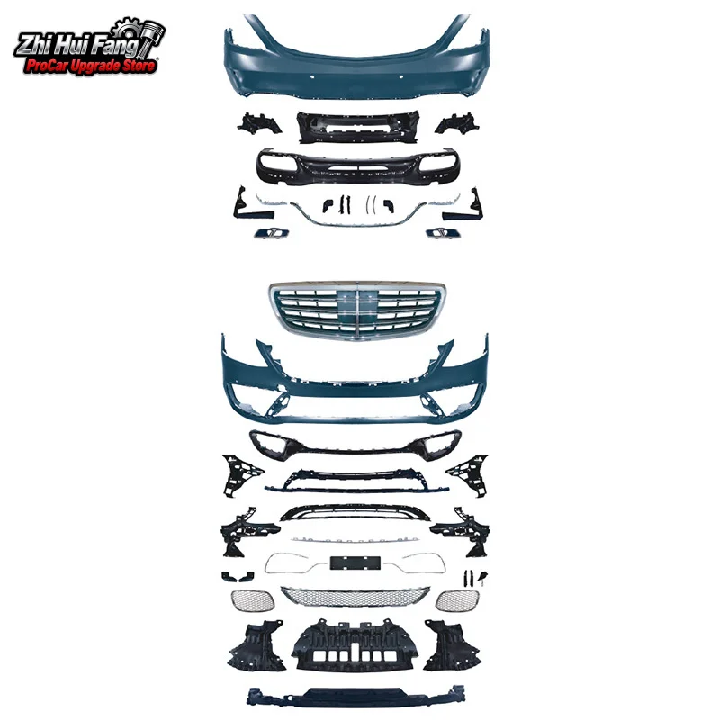 

Подходит для Mercedes-Benz S-Class W222 2014-2017, старый для нового 2018 S65 AMG, комплект кузова переднего и заднего бампера