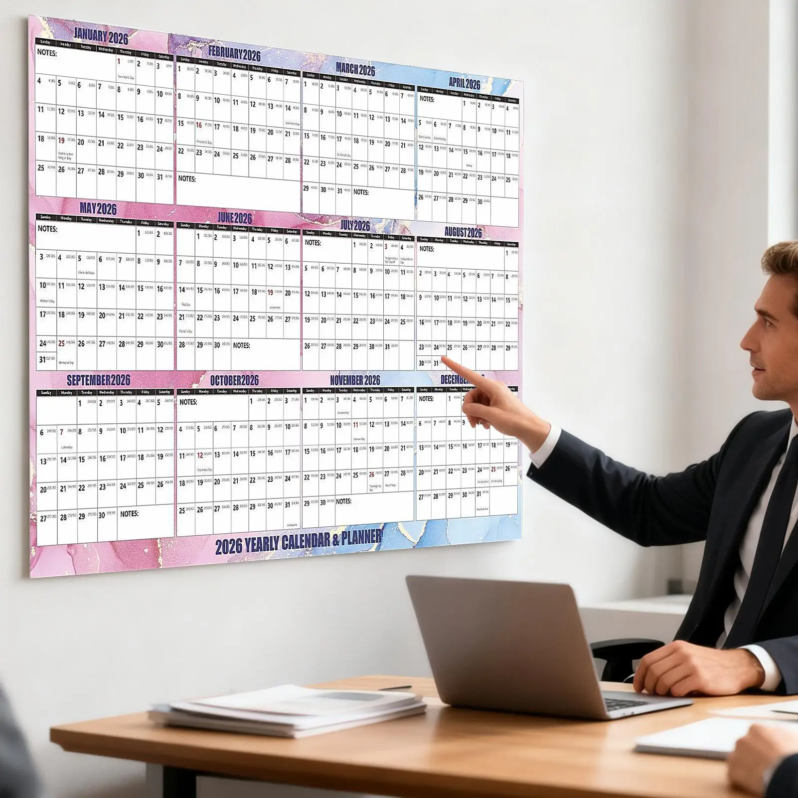 2026 Kalenderplanner Dik papier Glad schrijfpapier Kalender 2026 Schoolbenodigdheden voor markering Planner Schema Planning Thuis