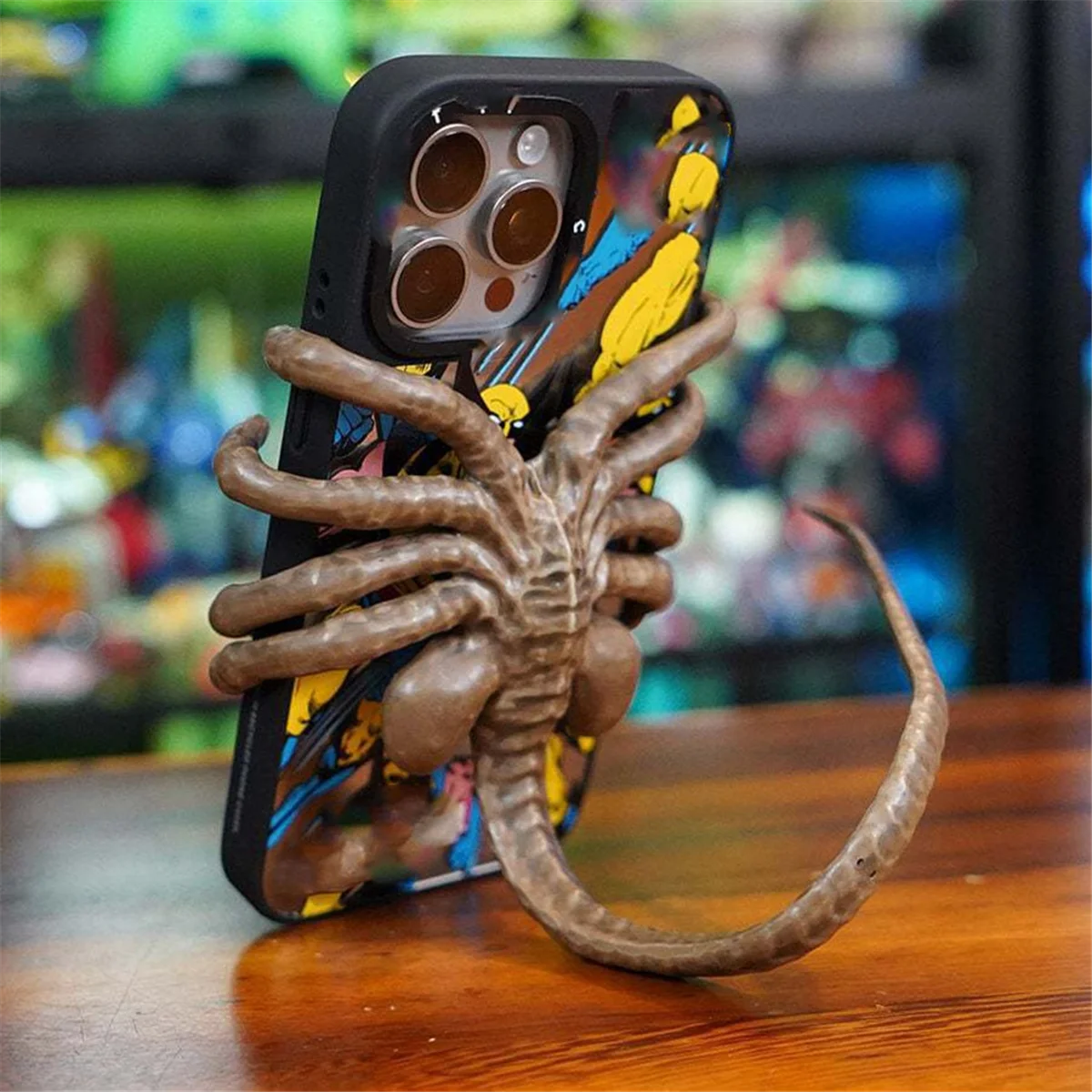 ABGN الوجه المعانقة حامل الهاتف المحمول هالوين الرعب الوجه الامتزاز الديكور حامل هاتف المحمول قابل للتعديل