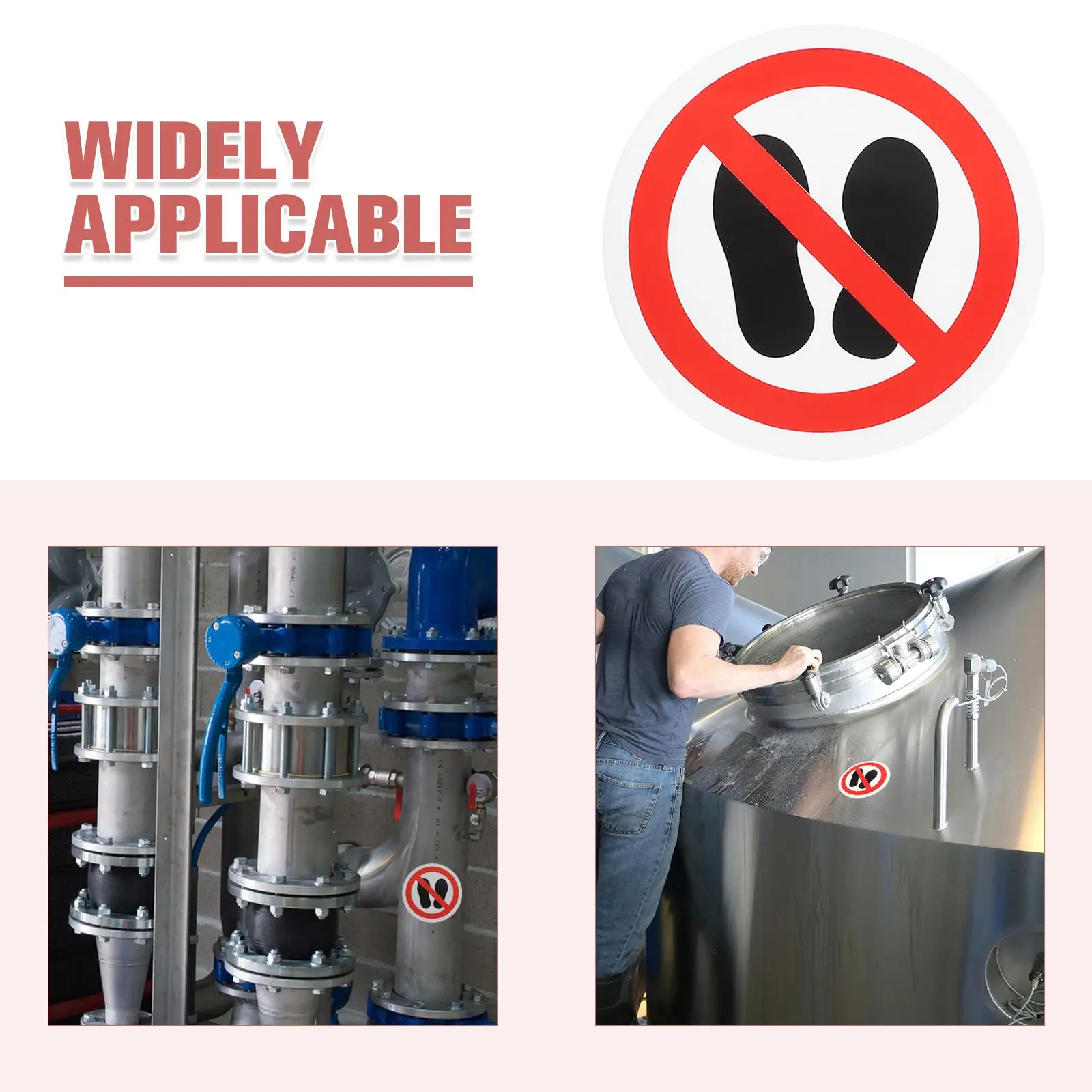 10 Pcs Multifunction Warning Signs Stickers Caution Paper Flagging Tape No Step