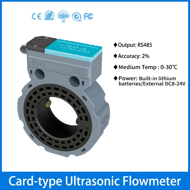 

Card-type Ultrasonic Flow Meter IP68 Digital Pipe Water Flowmeter DN50-150 RS485 Clip-on Ultrasonic Water Meter Transducer