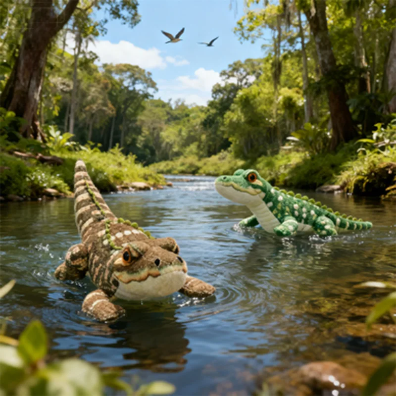 46 cm/18,11 Zoll echtes Alligator-Plüschtier, braun, realistisches Reptilien-Plüschtier, Heimdekoration, Geschenk, Kindergeburtstagsgeschenk