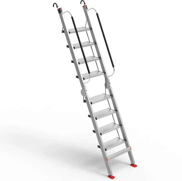 가정용 알루미늄 합금 접이식 텔레스코픽 플랫폼 로프트 계단 실내 난간 사다리 모바일 휴대용 등산