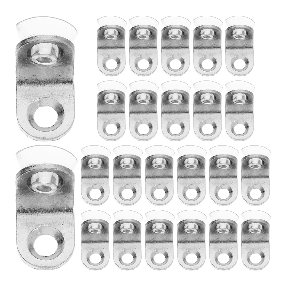 

30pcs Shelf Brackets Layer Fixed Bracket Glass Wood Alloy Right Angle Sucker Display Support Fixing Clip Pvc Strong Suction