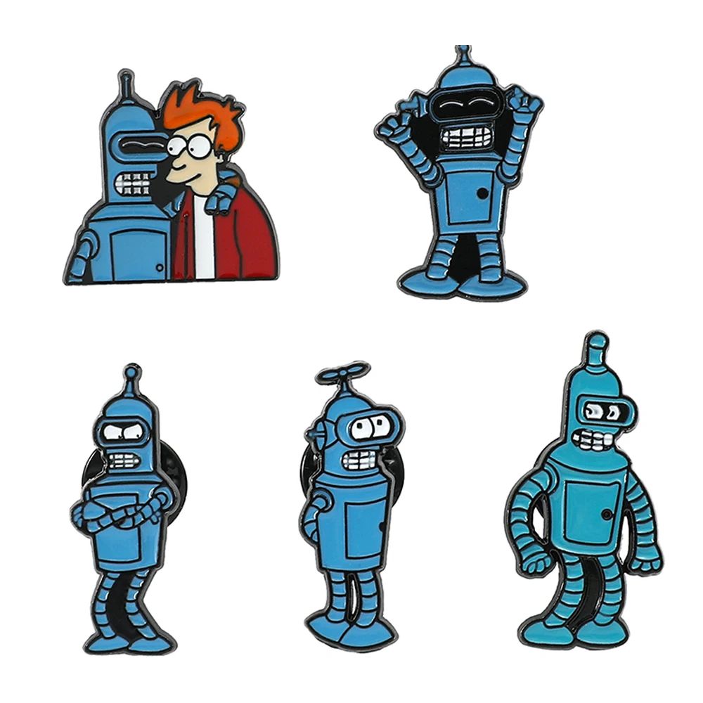 Futurama Enamel Pins Cartoon John DiMaggio Lapel Pins Backpack Jeans Enamel Brooch Pin Women Fashion Jewellery Gifts Badges