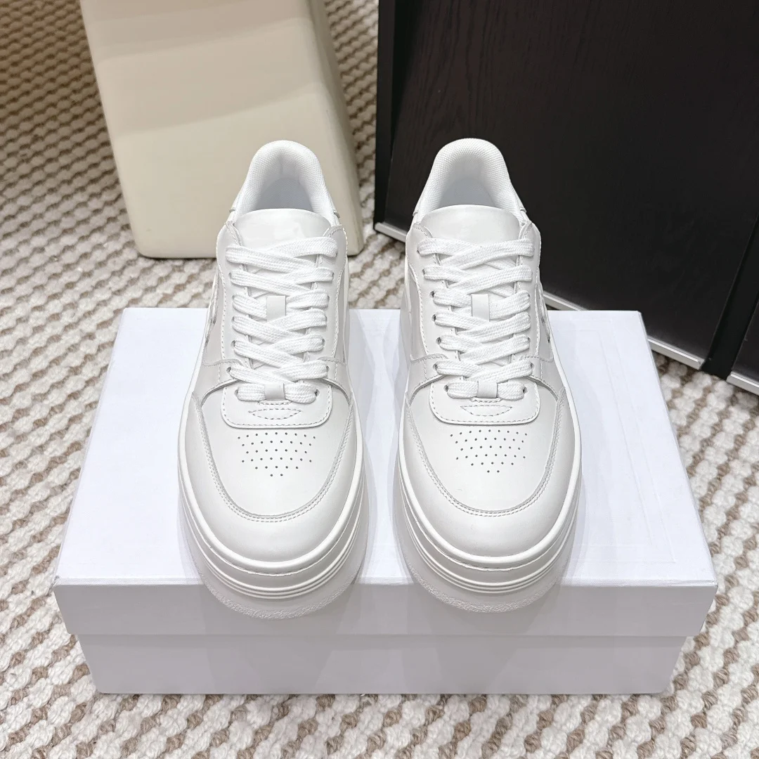 2026 Women Platform Sneakers Genuine Leather Suede Casual Shoes Low Top Lace Up Chunky Sole Fashion Streetwear Trainers Shoes - view 6