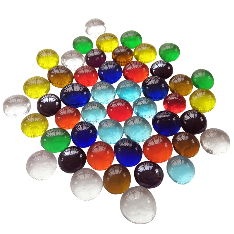 100g Clear Round Glass Gems Mosaic Tiles Flat Beads for Arts Craft Decorative Glass Pebbles Stone DIY Cabochon Mosaic Making