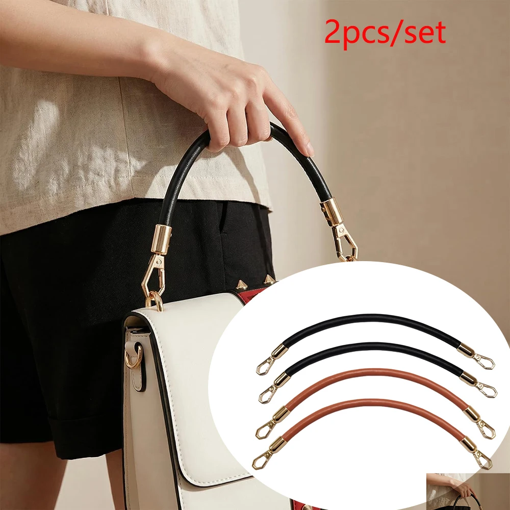 2Pcs DIY Bag Making Handle Accessories Set, Multiple Colors Available, New Replaceable Pu Gold Plate Hook Bag Handle Strap, Bag Shoulder Strap, Suitable for Handmade Bag Making Enthusiasts, Handle Shoulder Strap