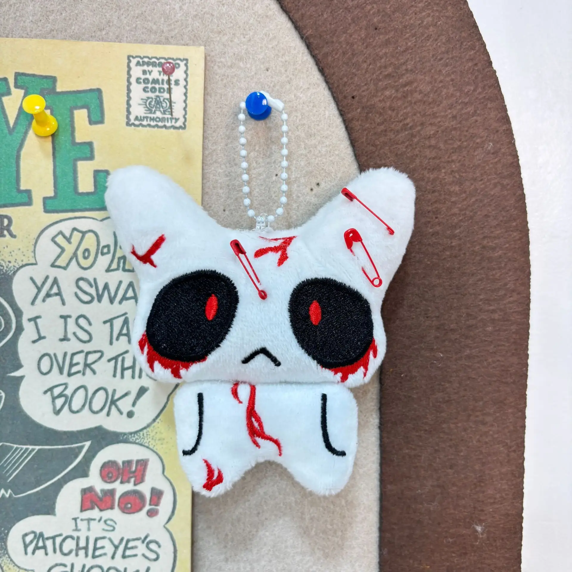 Nuovo Halloween Spezzato Piccolo Sacchetto di Sangue Ago Stuck Fantasma Peluche Portachiavi Creativo Divertente Horror Fantasma Peluche Bambola Regalo di Festa