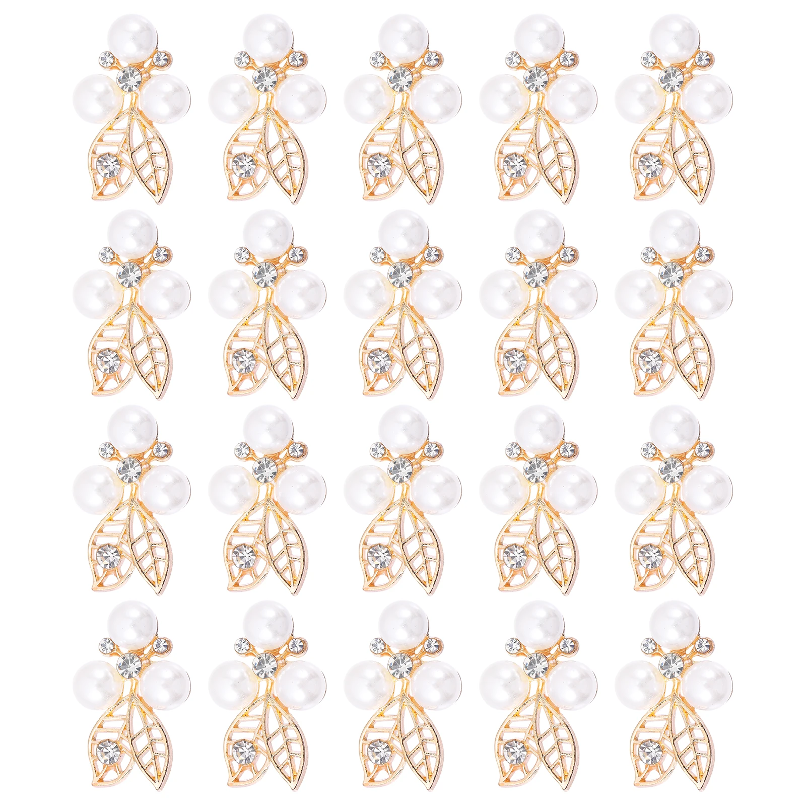 

20 Pcs Hairpin Accessories Charms Clip Decor Clips Headdress Rhinestone Pearl DIY Craft Materials Jewelry Parts