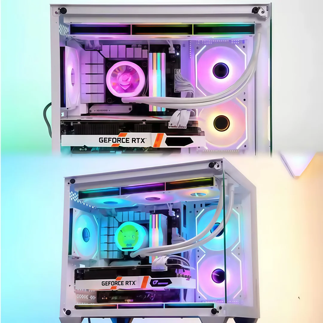 ARGB three in one air-cooled chassis cooling fan, 120mm, silent operation, multiple fans can be wirelessly spliced together.