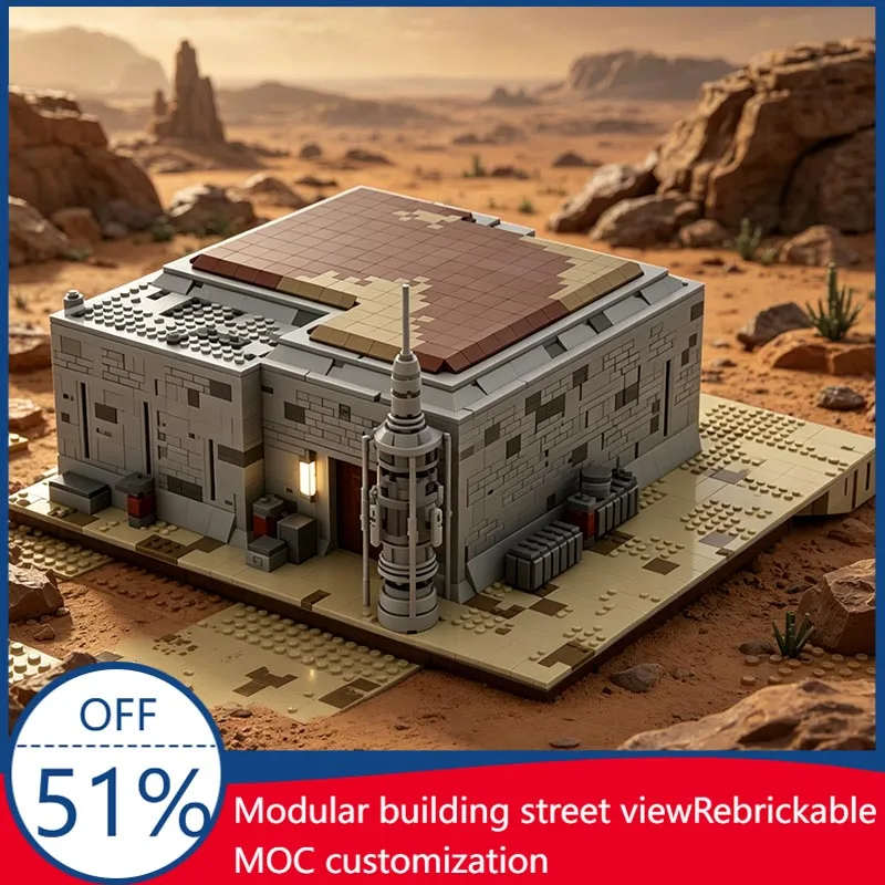 1607PCS War Series Nikto Hideout Part 4 Tatooine MOC Model Custom Blocks DIY Assembly Educational Toy For Fans Collection Gift