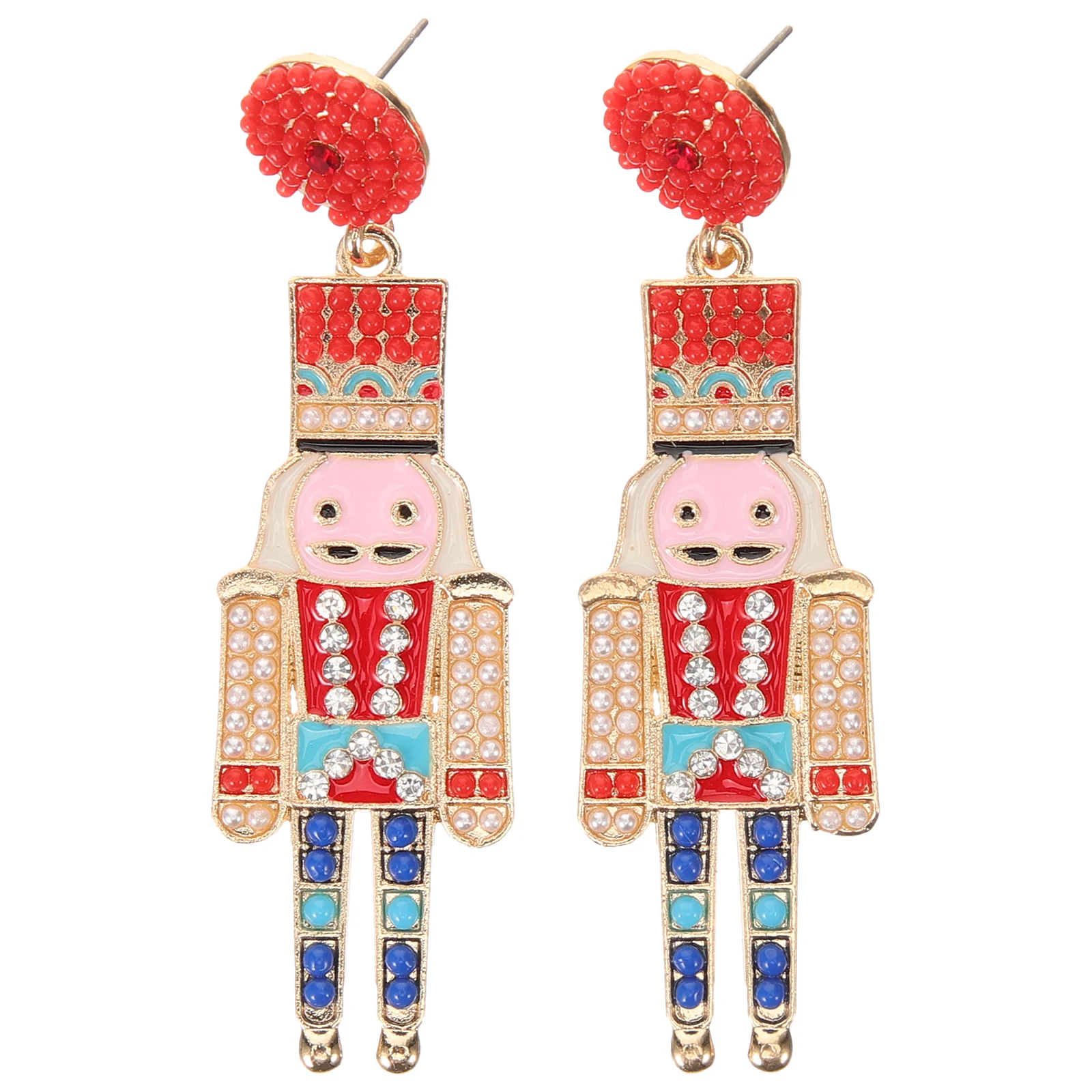 Nutcracker Earrings Studs for Women Post Ladies Cute Christmas Aesthetic Tiny