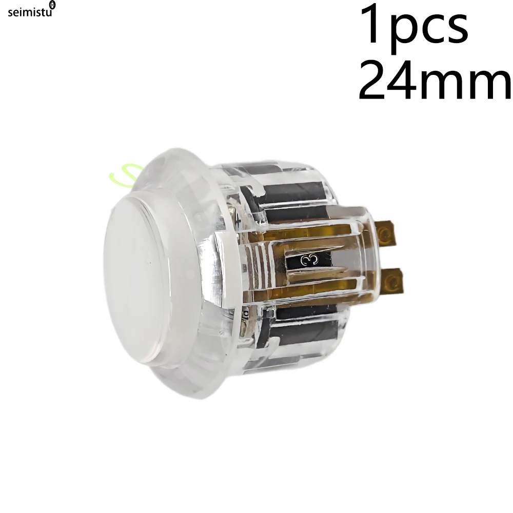 5 V LED-beleuchteter Arcade-Licht-Druckknopf, 30 mm/24 mm, durchsichtiger Kunststoff, münzbetriebener Joystick, Spielknopf für DIY-Arcade-Maschine – Detail 10