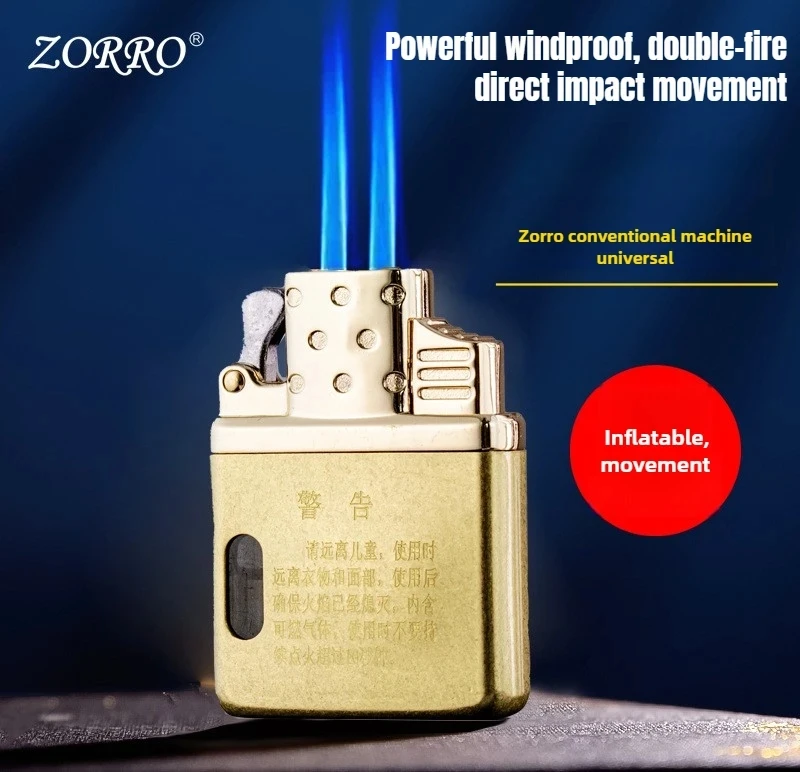 Zorro Original Butangas-Einsatz-Bewegungszubehör Ersatz-Innenfutter Winddicht Einzel- und Doppelstrahl Transparent Sichtbares Gas – Detail 1