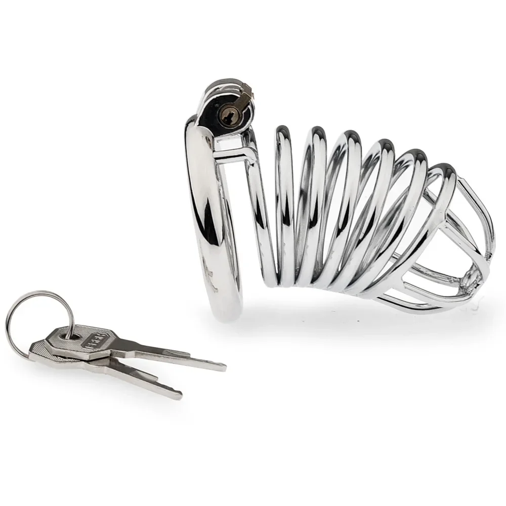 Male Chastity Devices Stainless Steel Big Cock Cage with Removable Urethral Catheter BDSM Sex Toys for Men Metal Penis Lock