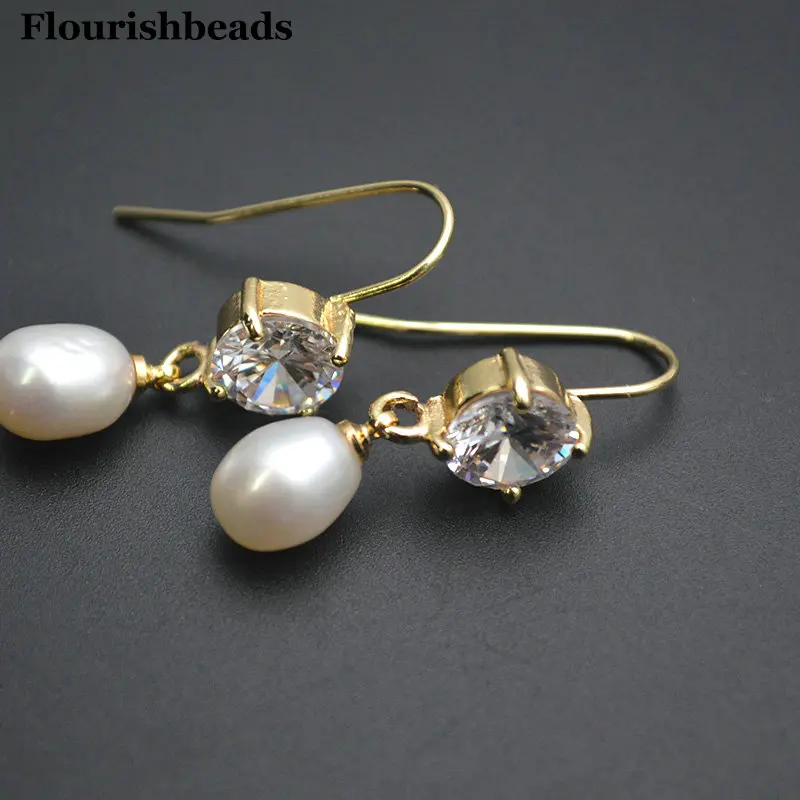 Wholesale 5pairs Natural Freshwater Pearl Drops Dangle Earrings Fashion Woman Jewelry