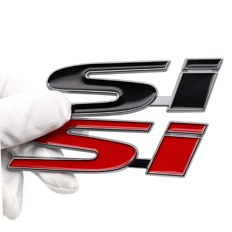 3D Metal SI Letters Car Front Grille Emblem Rear Trunk Badge Sticker for Honda Civic Accord Inspire SI Accessories