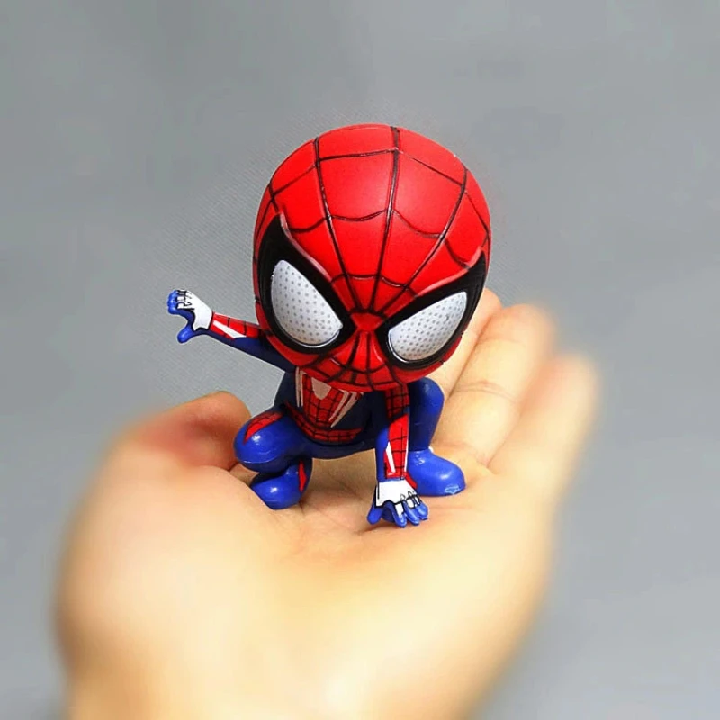 Muñeco de esmalte de Spider-Man de Marvel, muñeco hecho a mano, decoración de coche, decoración de pasteles, figura de acción, juguete, regalos de cumpleaños, accesorios de colección