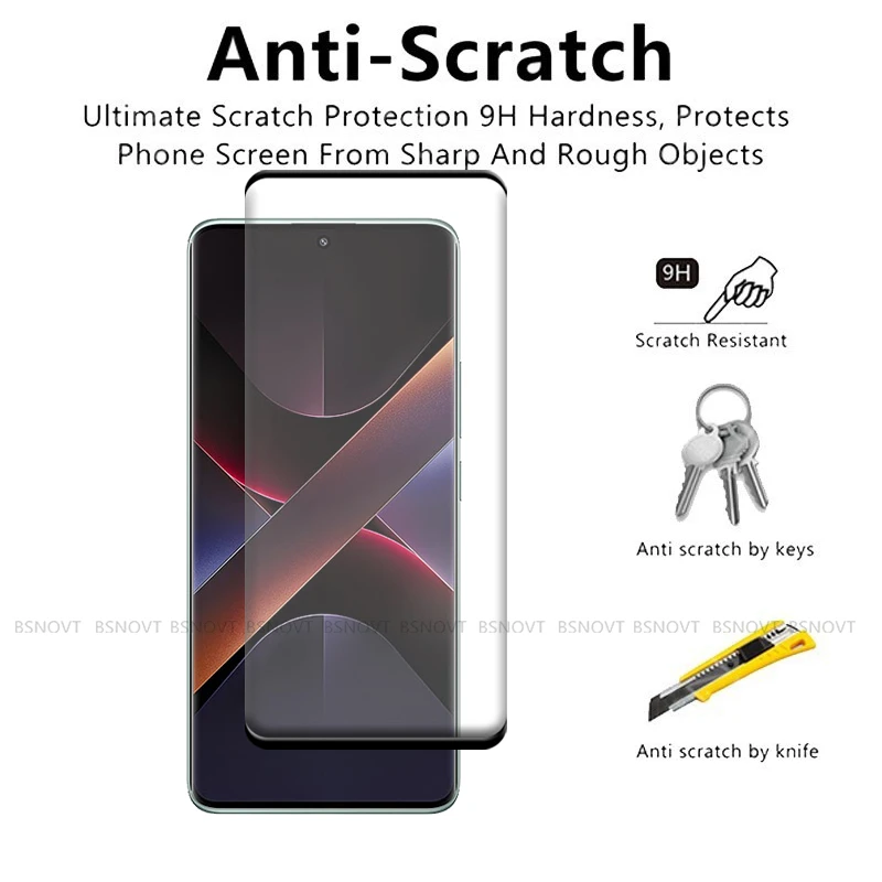 6in1 For Poco X7 Glass Xiaomi Poco X7 PocoX7 Screen Protector 9H Phone Protective Full Curved Tempered Glass Poco X7 Lens Glass