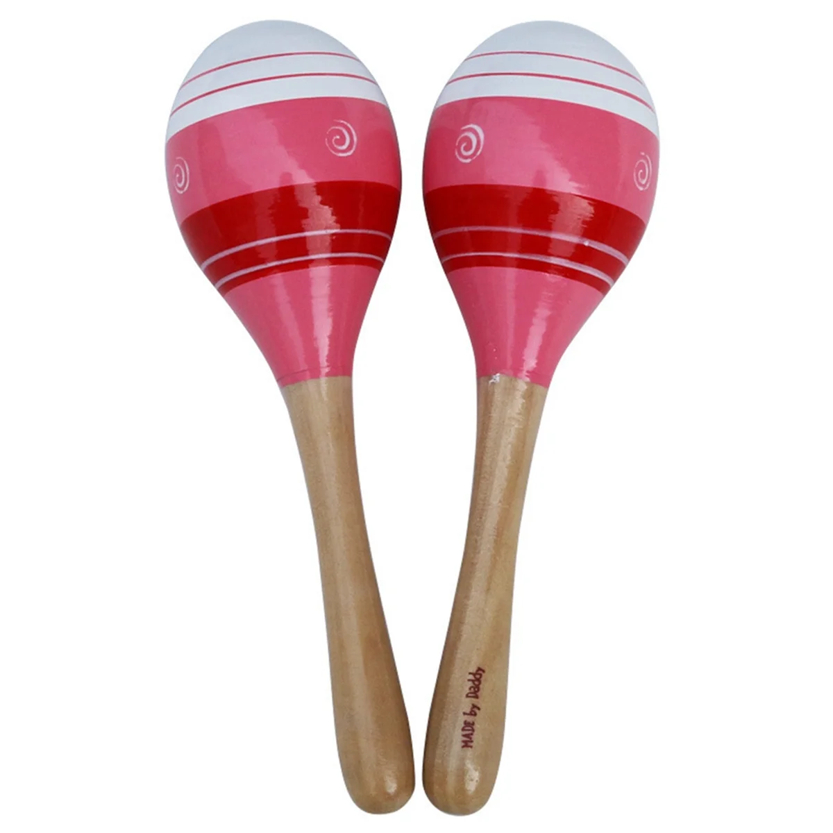 Maracas handpercussie rammelaars, houten Rumba Shaker muziekinstrument voor kinderen volwassenen, set van 2, rood