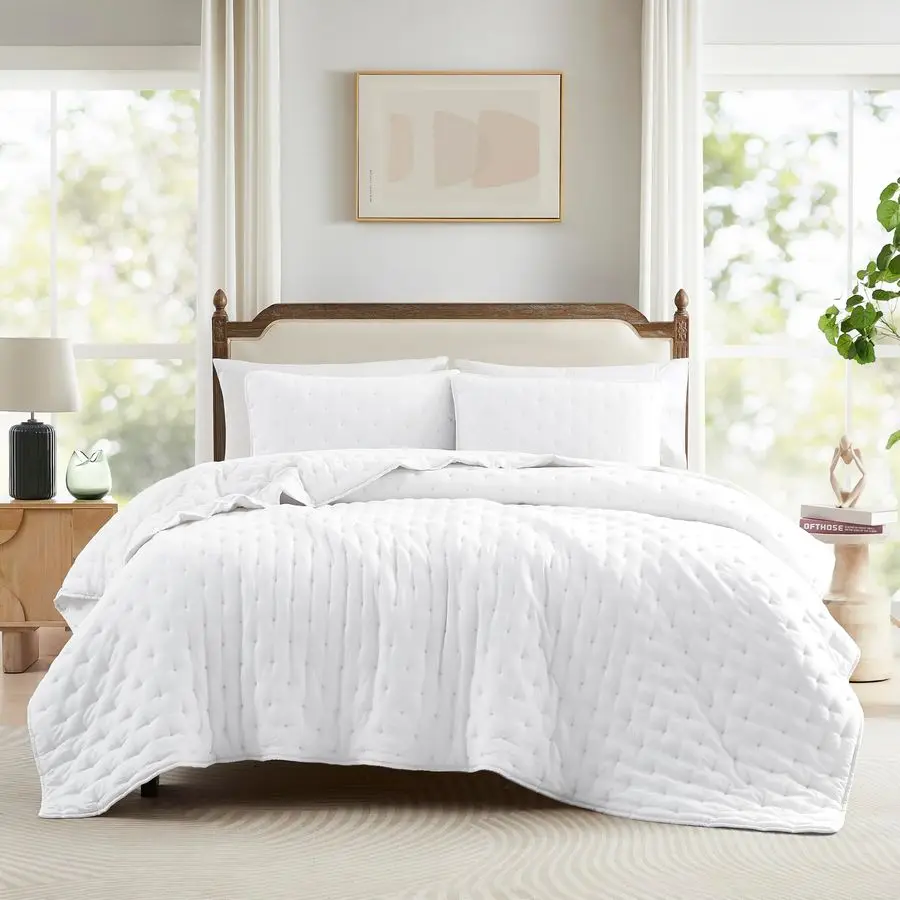 

Комплект одеял King Size White Cloud, легкое покрывало в стиле фермерского дома цвета тан, деревенское покрывало в стиле кантри, мягкое постельное белье цвета тауп-кэмел, тонкое покрывало Co.