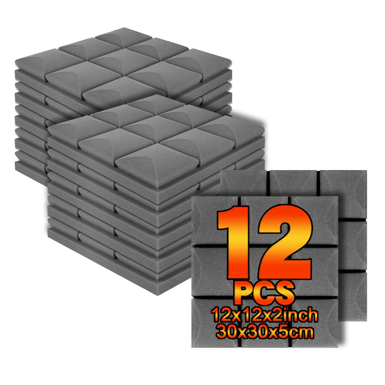 Espuma acústica de alta densidad, Material de espuma acústica reductora de ruido de alta densidad con cabeza de seta de 12 piezas, sonido para decoración de paredes del hogar