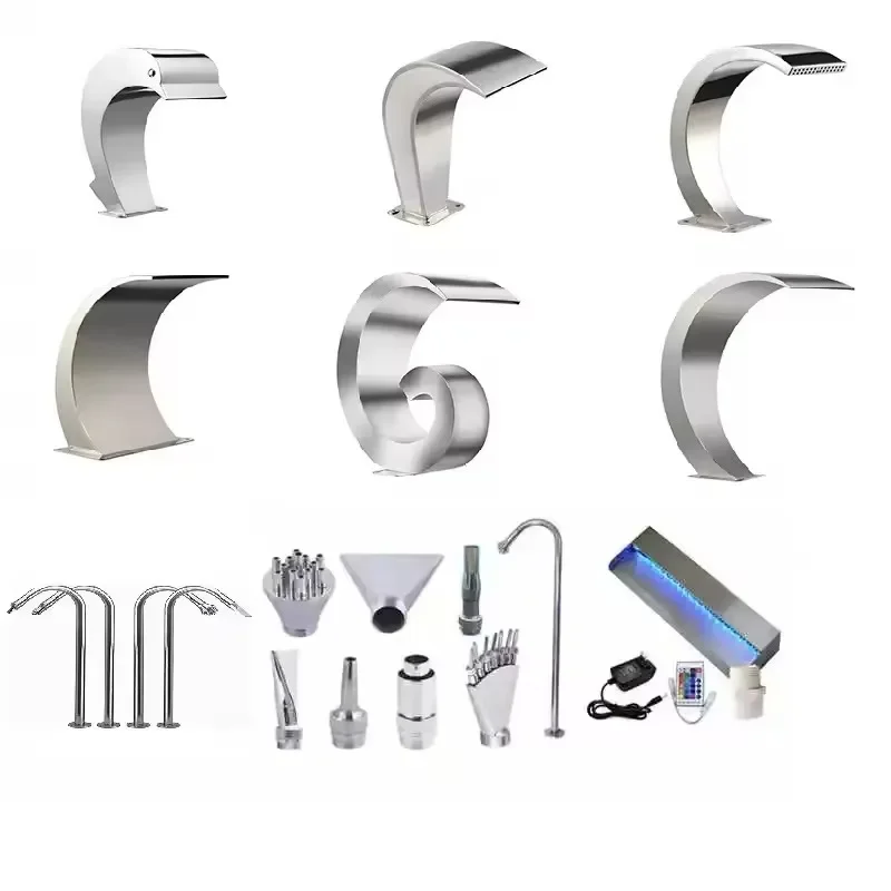 Factory Direct 2026 Swimming Pool Arc Nozzle Water Curtain 304 Stainless Steel Arc Hook Nozzle Spa Water Slap Bath Massager Equi