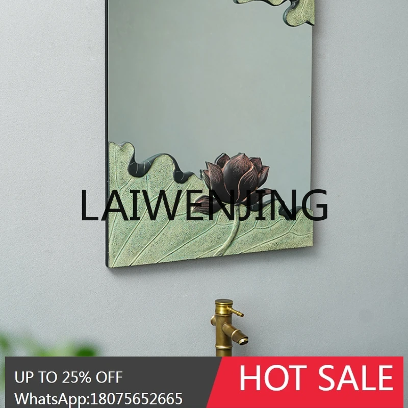 RWJ New Chinese Style Wash Basin Bedroom Bathroom Stickers Half-Length Mirror