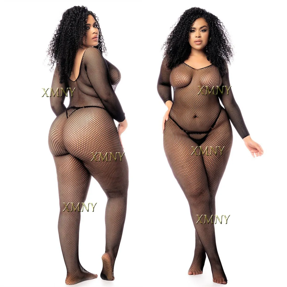 

Plus Size ​Lingerie Open Crotch Bodystocking Women Underwear Crotchless Tights Erotic Bodysuit Sexy​ ​Adult Female Jumpersuits