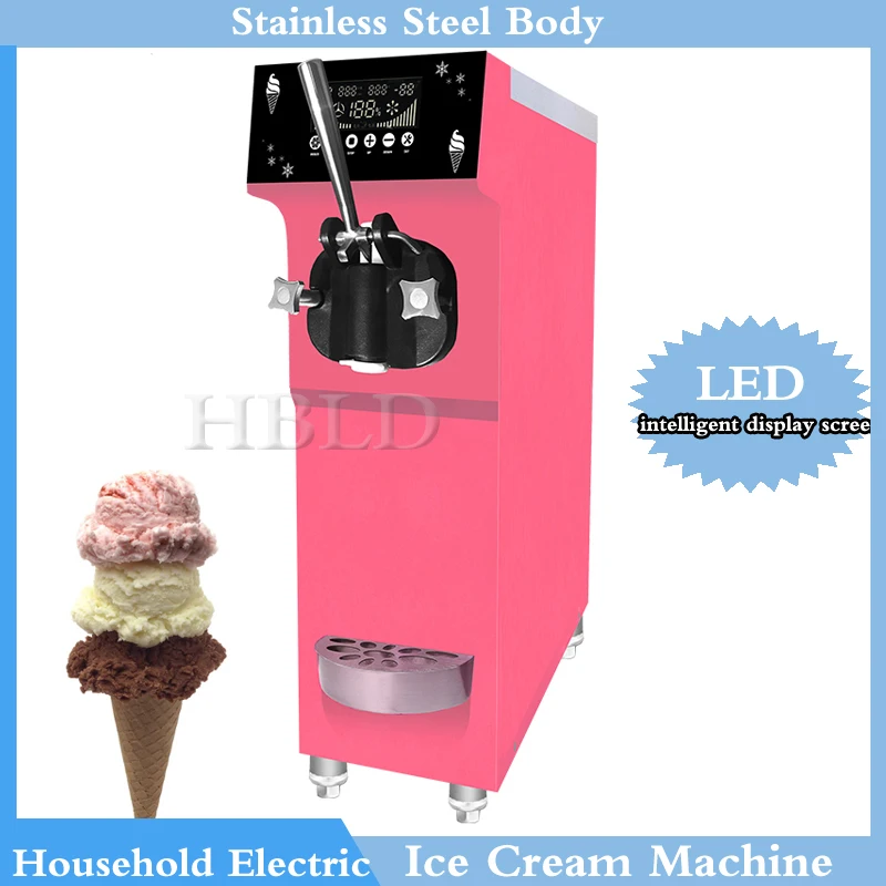 

Small Desktop Single Flavor Ice Cream Machine, Stainless Steel Material Cylinder, Fully Automatic Chocolate Sundae Machine