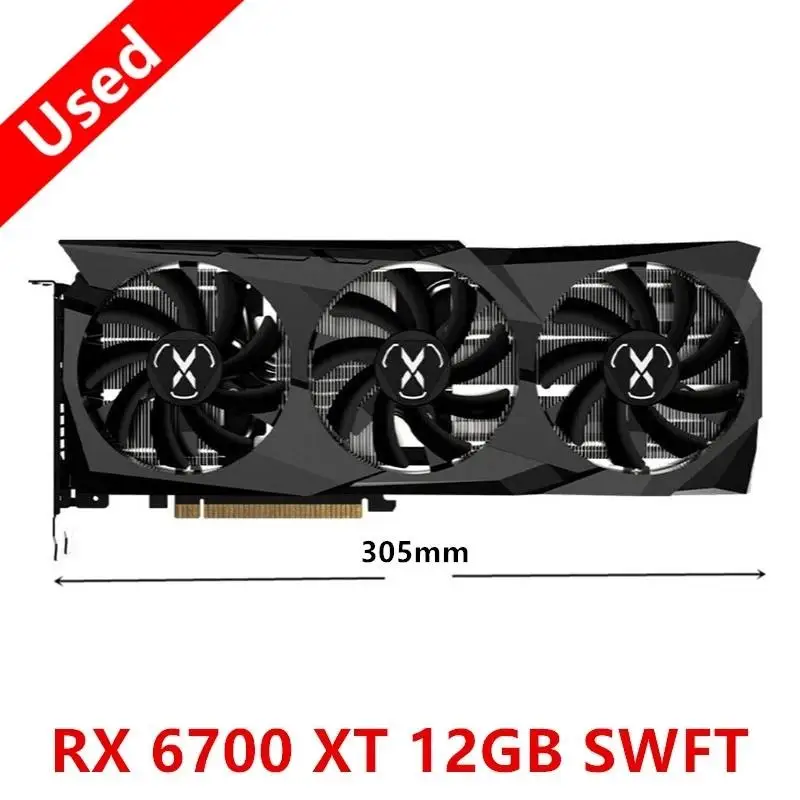 Top RX 6700 XT RX6700 6700XT 12GB Graphics Card GPU AMD Radeon RX6700XT Gaming Merc Video Cards Computer Game Desktop PC Map