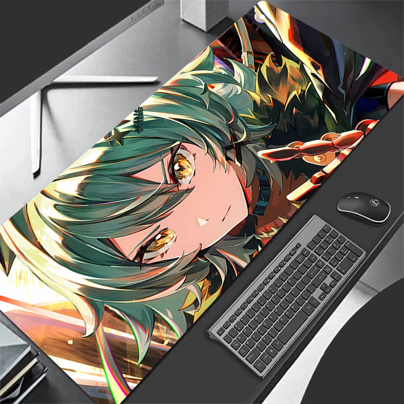 Mousepad Zenless Zone Zero Caesar King Alas Keyboard Gaming Komputer Pola Mouse Pad Alas Karet Alas Meja HD Anti Selip Alas Mouse