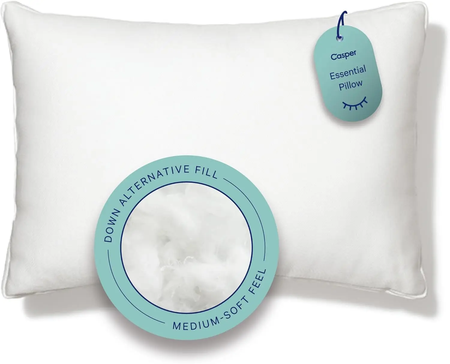 

Premium Standard White Pillow for All Sleep Positions, Medium-Soft Support with Breathable Cotton Cover