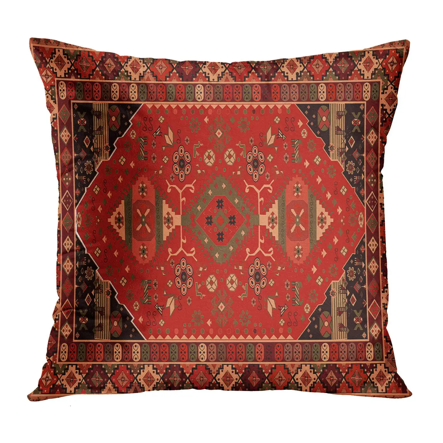 Red Moroccan ethnic style short plush pillowcase sofa cushion cover home decoration can be customized for you 40x40 50x50 60x60