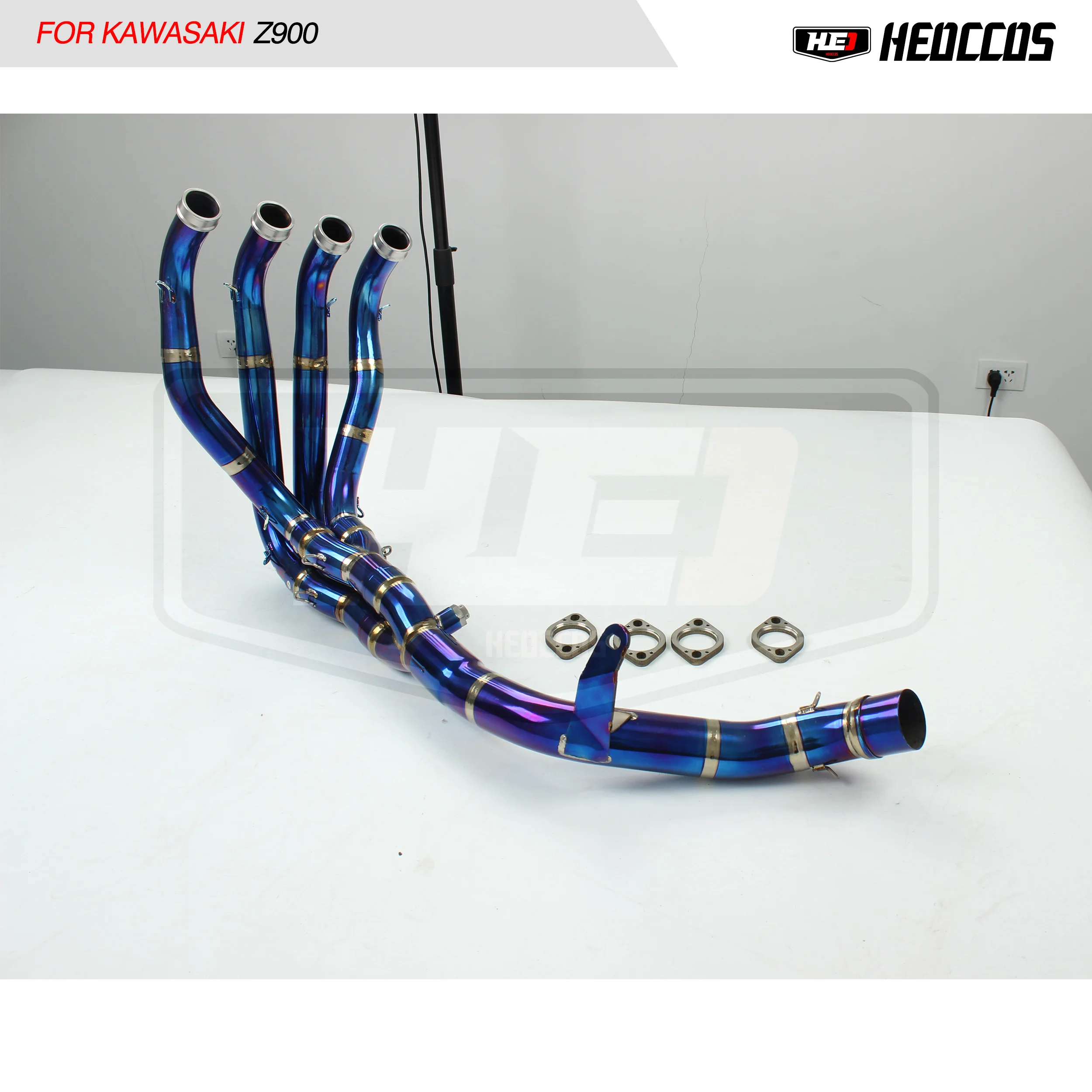 HEO Thickened Material Titanium Alloy High Quality For Kawasaki Z900 Modified Exhaust Pipe Gas Front Middle Section