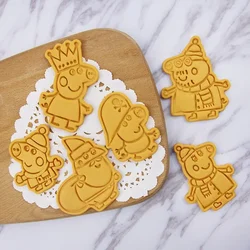 Cartoon Peppa Pig Cookie Mould Stereoscopic Household Cookie Grinder Flip Sugar Diy Making Moulds Baking Tools Children's Gift