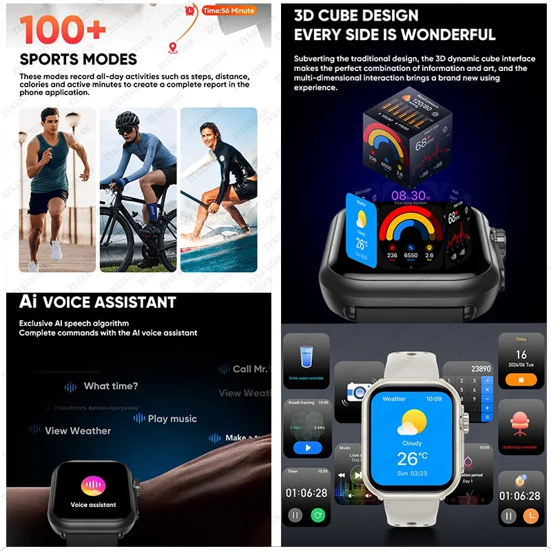 ساعة Xiaomi 101 Ultra 2 SE للرجال بطارية 1000 مللي أمبير في الساعة ثلاثية الأبعاد ديناميكية HD AMOLED عرض مكالمة GPS IP68 سوار ذكي رياضي لنظام IOS وأندرويد