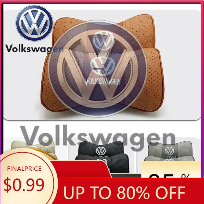 

Car Sticker 2026 Hot Styling Mouldings For VOLKSWAGEN VW Car Interior Headrest Leather Neck Pillows For Volkswagen Passat Santa