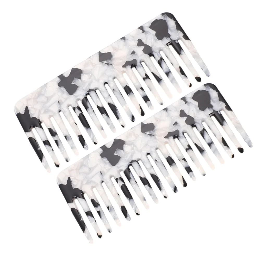 

2Pcs Anti-Static Hair Comb Set Acetate Material Smooth Finish Combs for Women Daily Styling Routine Curly Hair Comb