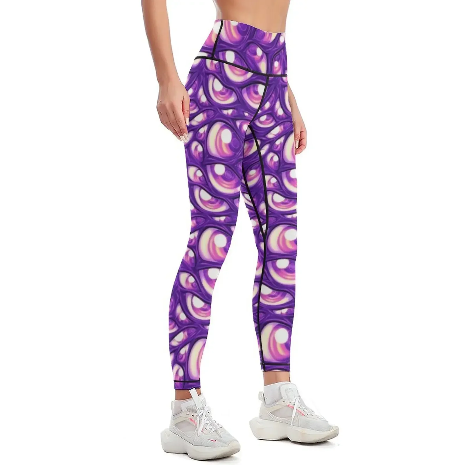 Eyeballs - Purple Leggings workout clothes for Women's tights Women's gym jogging pants Womens Leggings
